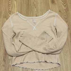salmon leaf ruffled shirt